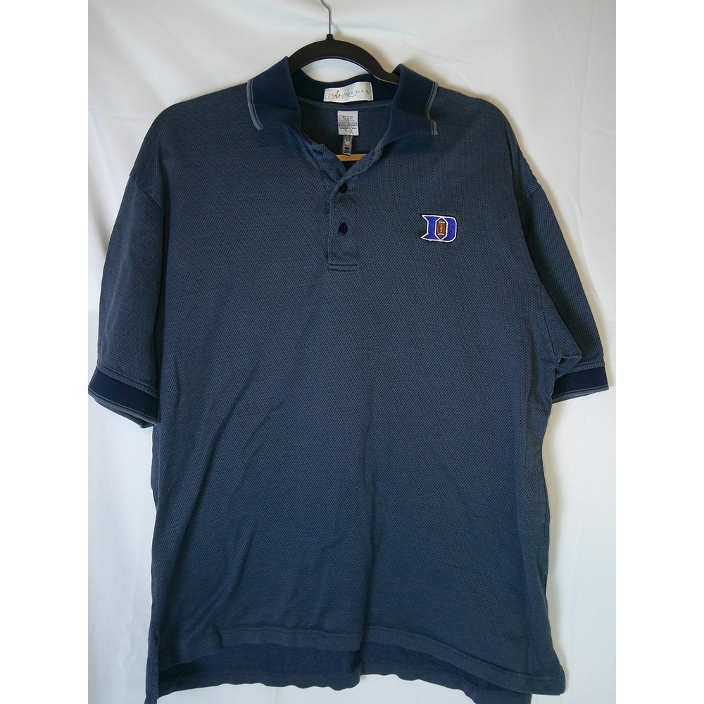 Rare‎ Vintage Il Migliore Duke Blue Devils Football Polo Shirt Mens XL Navy